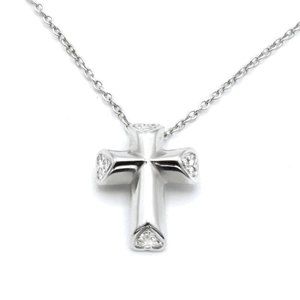 Tiffany & Co. Paloma Picasso Tenderness Heart Cross Diamond Pendant Necklace 18K